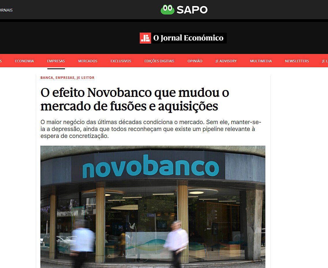O efeito Novobanco que mudou o mercado de fus�es e aquisi��es